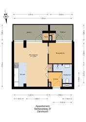 Zandvoort – Seinpostweg 3f – Plattegrond