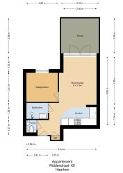 Haarlem – Ridderstraat 10F – Plattegrond